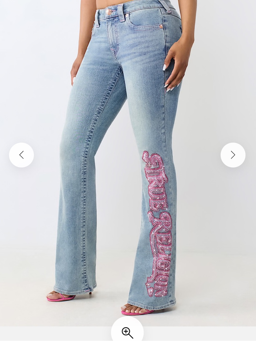 True Religion Becca Mid Rise Crystal Bootcut Jean